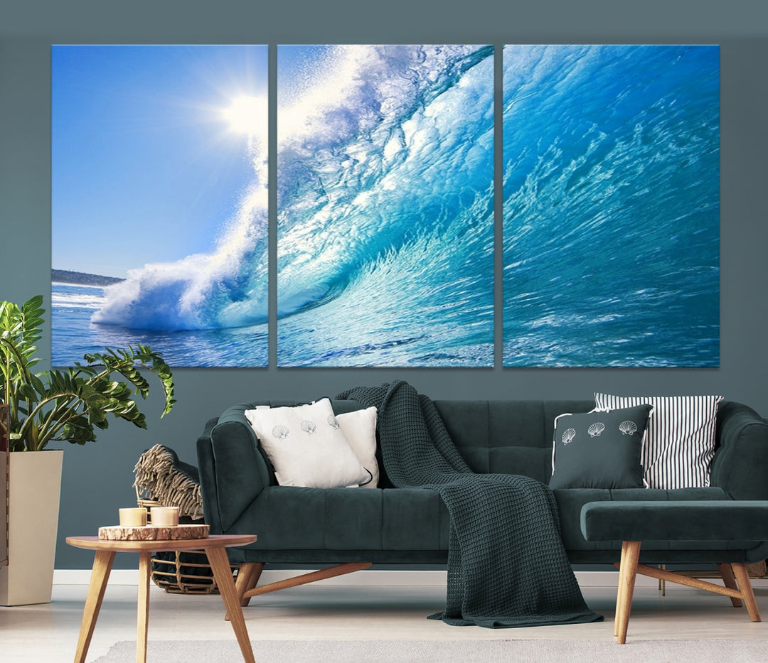 Art mural de vague de surf sur l'océan Art mural