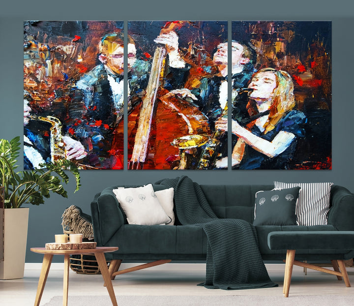 Art mural abstrait de musicien de jazz Impression sur toile