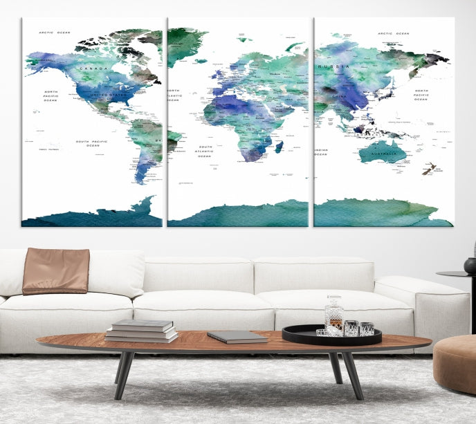 Wall Art Printing World Map Push Pin Prints On Canvas The Picture Travel World Map Pictures For