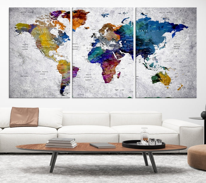 World Map Art Canvas Print